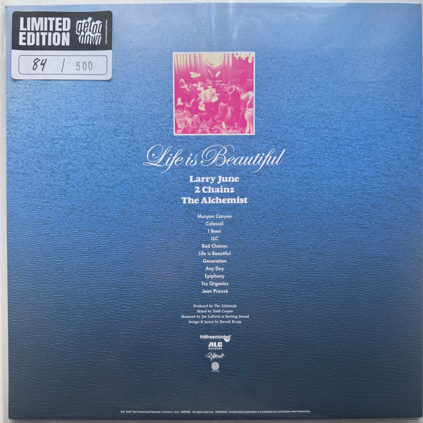 Larry June, 2 Chainz & The Alchemist* : Life Is Beautiful (LP, Album, Ltd, Yel)