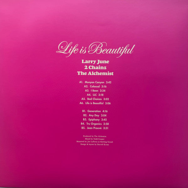Larry June, 2 Chainz & The Alchemist* : Life Is Beautiful (LP, Album, Ltd, Yel)