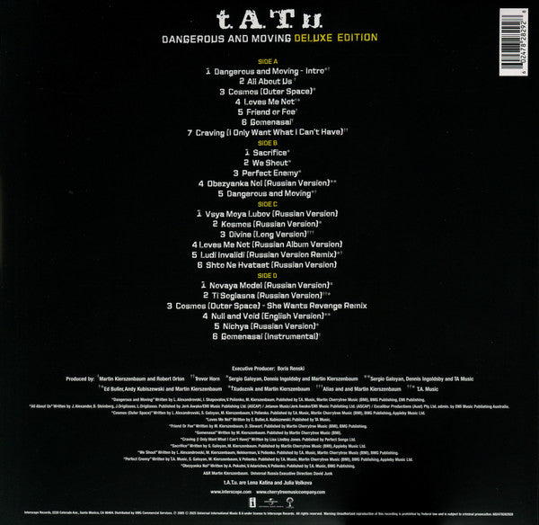 t.A.T.u. : Dangerous And Moving (2xLP, Album, Dlx, RE, RM, Yel)