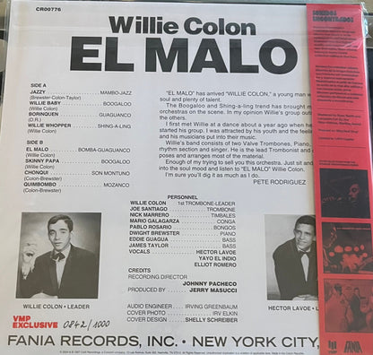 Willie Colon* : El Malo (LP, Album, Mono, Club, Ltd, Num, RE, Red)