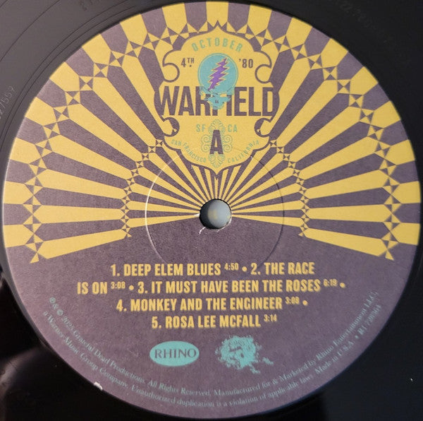 Grateful Dead* : The Warfield - San Francisco, CA Oct 4&6 1980 (2xLP, RSD, Ltd, 180)