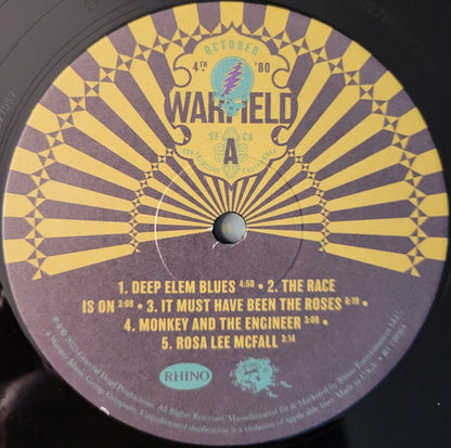 Grateful Dead* : The Warfield - San Francisco, CA Oct 4&6 1980 (2xLP, RSD, Ltd, 180)