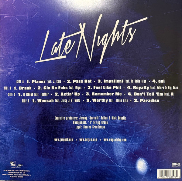 Jeremih : Late Nights: The Album (2xLP, Album, Ltd, RE, Win)