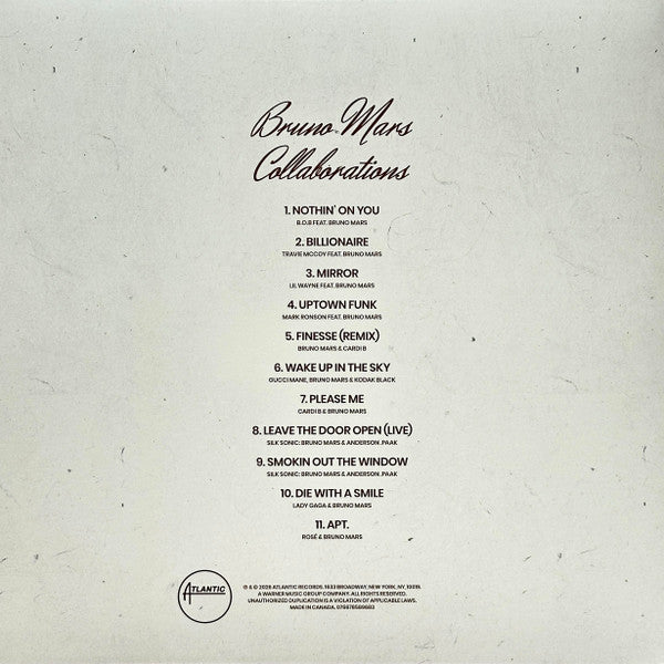 Bruno Mars : Collaborations (LP, Album, RSD, Comp)
