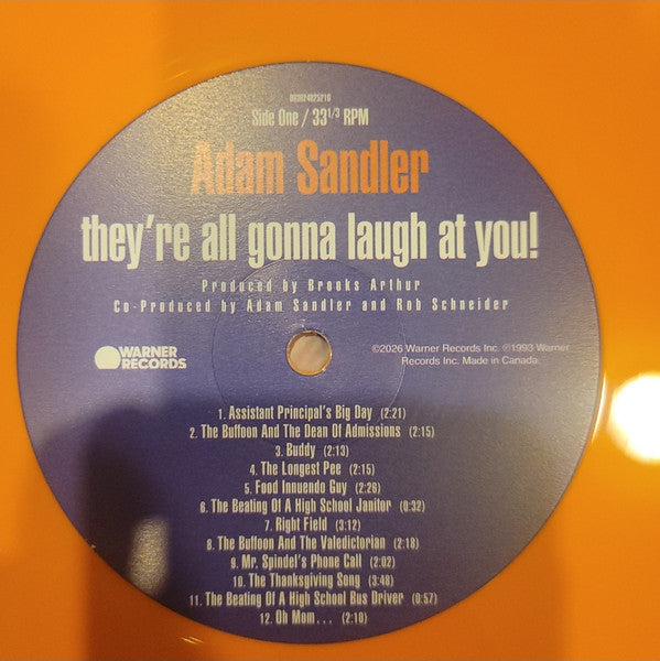 Adam Sandler : They’re All Gonna Laugh At You! (LP, Album, RSD, Ltd, RE, Ora)