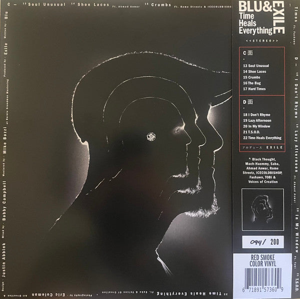 Blu & Exile : Time Heals Everything (LP, Ltd, Num, Red)