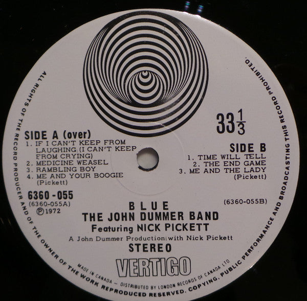 The John Dummer Band Featuring Nick Pickett : Blue (LP, Album)