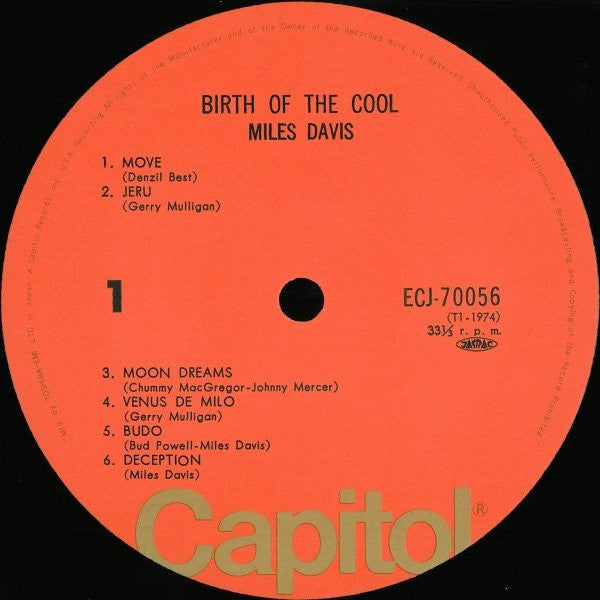 Miles Davis : Birth Of The Cool (LP, Album, Comp, RE)