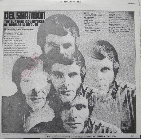 Del Shannon : The Further Adventures Of Charles Westover (LP, Album)