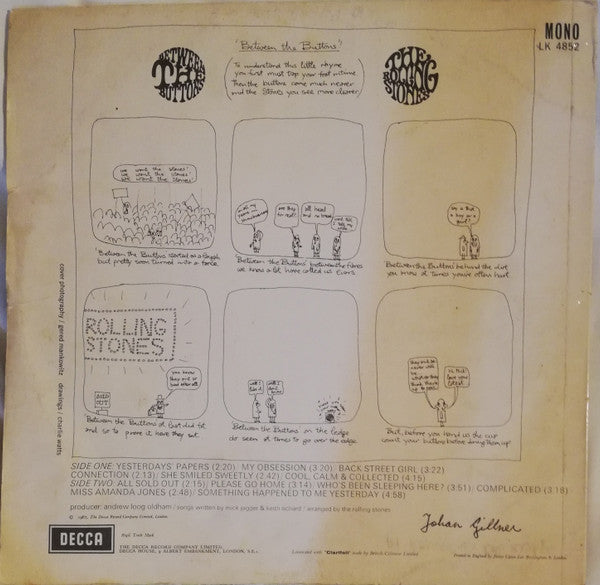 The Rolling Stones : Between The Buttons (LP, Album, Mono)