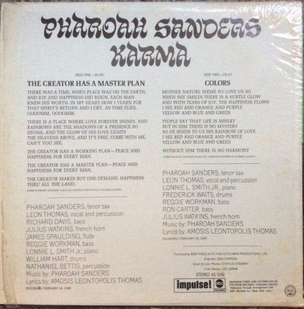 Pharoah Sanders : Karma (LP, Album, RE)