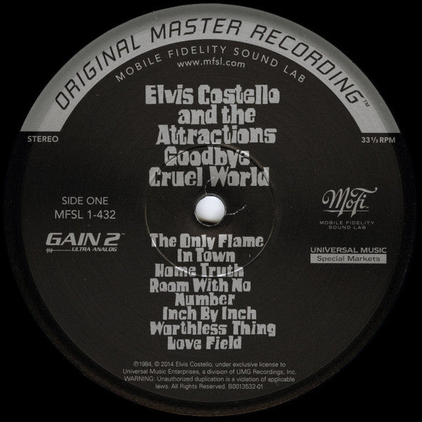 Elvis Costello & The Attractions : Goodbye Cruel World (LP, Album, Ltd, Num, RE, RM, 180)
