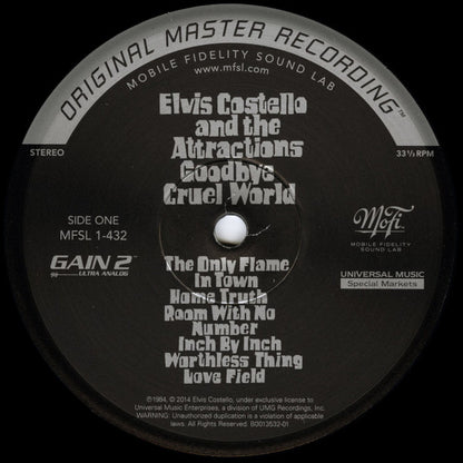 Elvis Costello & The Attractions : Goodbye Cruel World (LP, Album, Ltd, Num, RE, RM, 180)