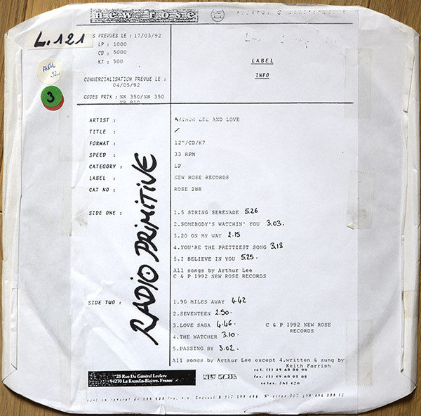 Arthur Lee And Love : Arthur Lee And Love (LP, TP)