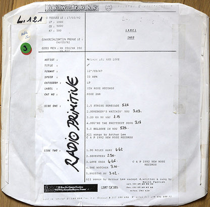 Arthur Lee And Love : Arthur Lee And Love (LP, TP)