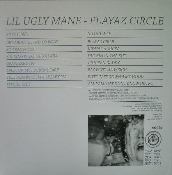 Lil Ugly Mane : Playaz Circle (LP, Album)