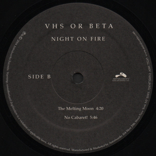 VHS Or Beta : Night On Fire (2xLP)