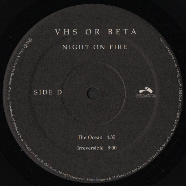 VHS Or Beta : Night On Fire (2xLP)