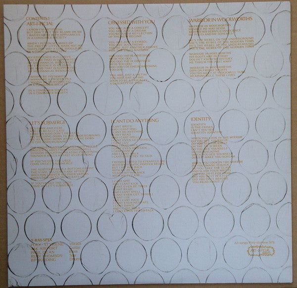 X-Ray Spex : Germfree Adolescents (LP, Album, RE, Pin)