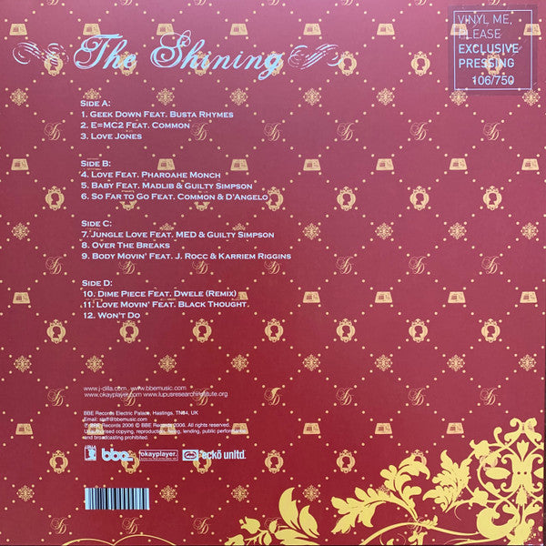 J Dilla : The Shining (2xLP, Album, Club, Ltd, Num, RE, Red)